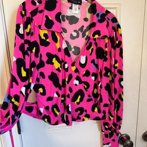 Pink Leopard Wrap Club Top - NWT